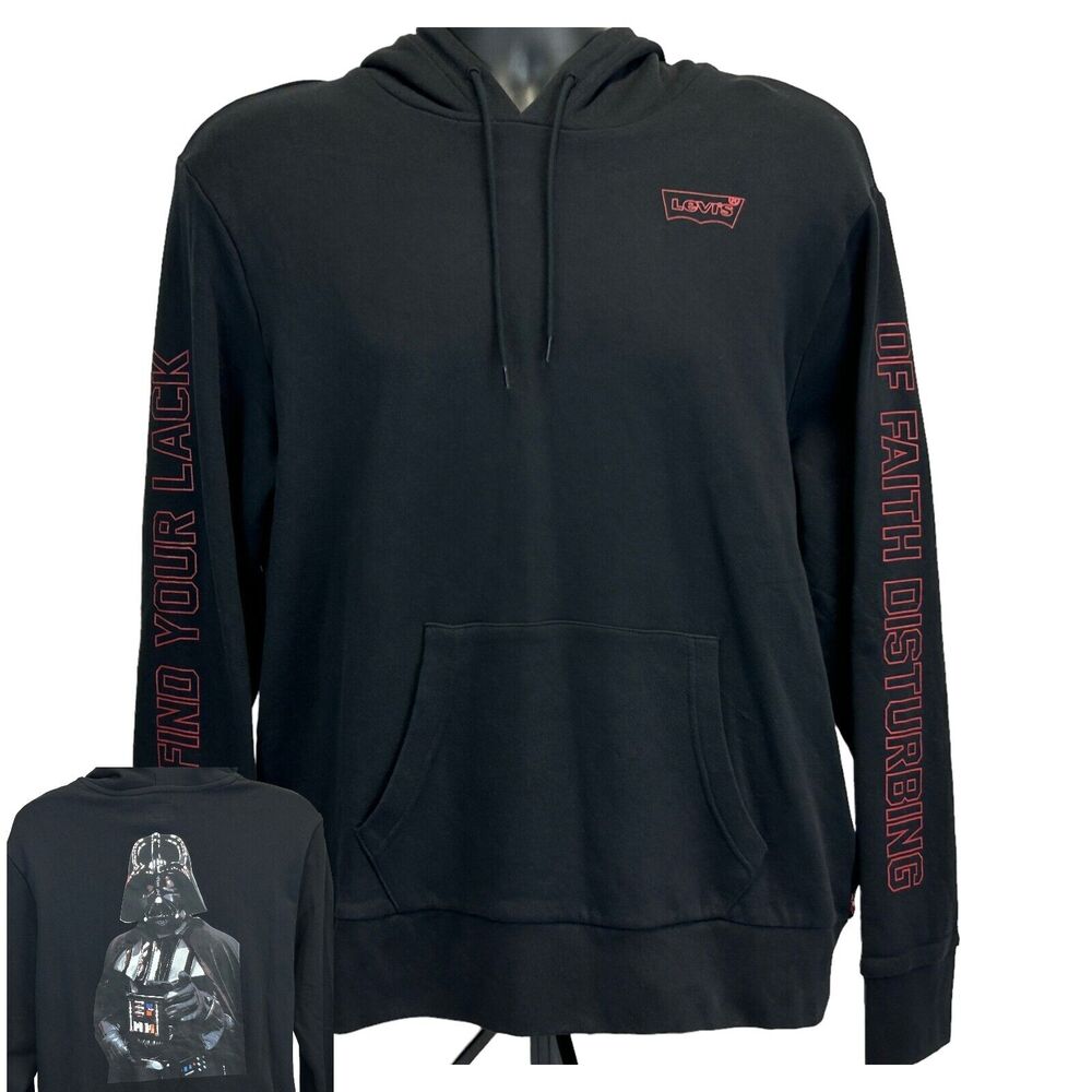 Levis x Star Wars Darth Vader Hoodie Movie Film Hooded Sweatshirt Black L Large
